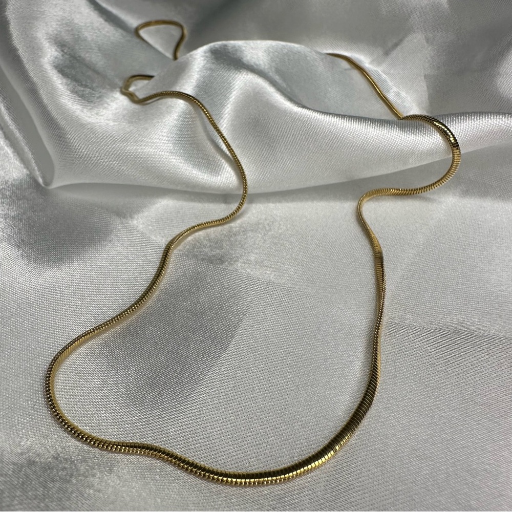 Men's 18k Gold Plated Flat Snake Chain